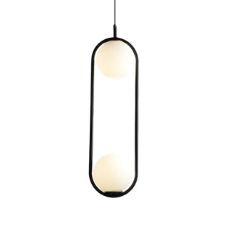 ZOWALA - Modern Bedroom Oval White Frosted Globe Pendant Light Image - 8