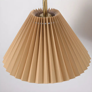 White Pleated Shade Classic Gold Cone Wall Sconce Image - 22