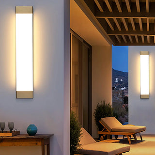 Waterproof Gold Geometric Acrylic Outdoor Wall Sconce Zawala Image - 1