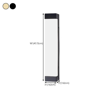 Waterproof Gold Geometric Acrylic Outdoor Wall Sconce Zawala #size