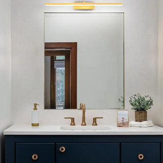 Modern Gold Metal Bar LED Wall Mount Vanity Light Zawala Image - 2