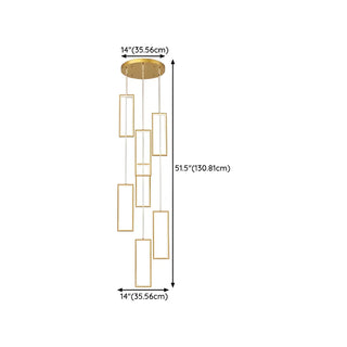 ZOWALA - Modern Gold Rectangular Frame Kitchen Island Pendant Light Image - 21