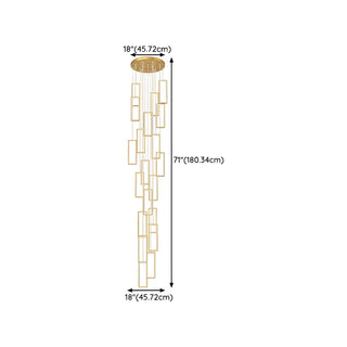 ZOWALA - Modern Gold Rectangular Frame Kitchen Island Pendant Light Image - 23