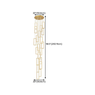ZOWALA - Modern Gold Rectangular Frame Kitchen Island Pendant Light Image - 24