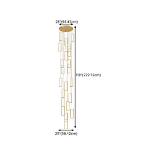ZOWALA - Modern Gold Rectangular Frame Kitchen Island Pendant Light Image - 25