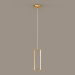 ZOWALA - Modern Gold Rectangular Frame Kitchen Island Pendant Light Image - 3