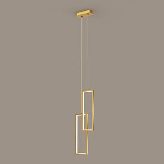 ZOWALA - Modern Gold Rectangular Frame Kitchen Island Pendant Light Image - 5