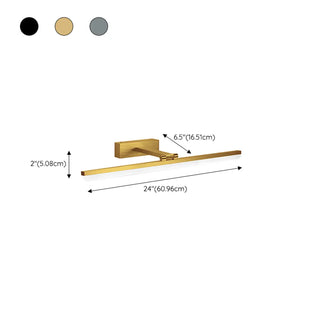 Modern Gold Rectangular Wall-Mounted Vanity Light Zawala Image - 16