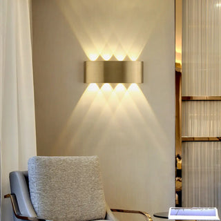 ZOWALA - Modern Gold Rectangular Up Down Wall Light Image - 1
