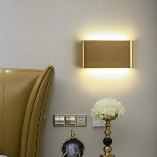ZOWALA - Modern Gold Rectangular Up Down Wall Light Image - 3