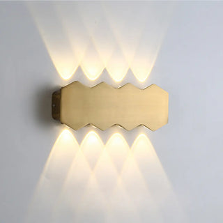 ZOWALA - Modern Gold Rectangular Up Down Wall Light Image - 4