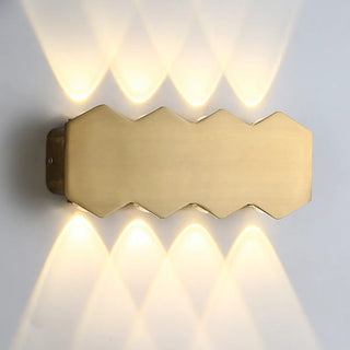 ZOWALA - Modern Gold Rectangular Up Down Wall Light Image - 7