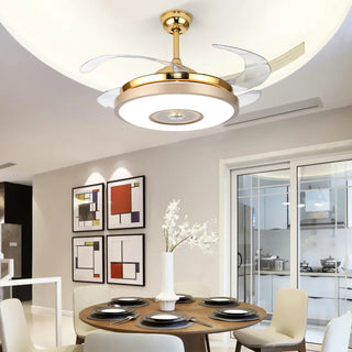 Retractable Blade LED Ceiling Fan for Dining Room