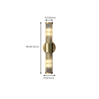 Modern Gold Finish Cylindrical Glass Vanity Sconces Image - 11