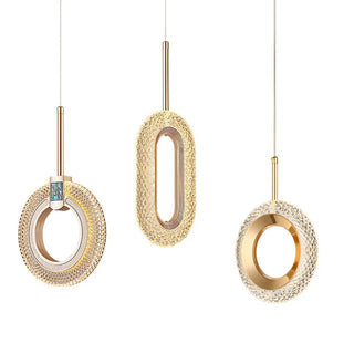 Luxury Gold Ring Acrylic Bedroom Pendant Light Set Zawala Image - 10