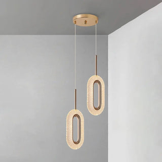 Luxury Gold Ring Acrylic Bedroom Pendant Light Set Zawala Image - 11
