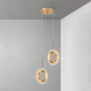 Luxury Gold Ring Acrylic Bedroom Pendant Light Set Zawala Image - 12
