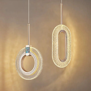 Luxury Gold Ring Acrylic Bedroom Pendant Light Set Zawala Image - 13