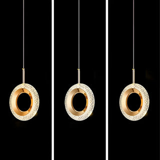 Luxury Gold Ring Acrylic Bedroom Pendant Light Set Zawala Image - 16