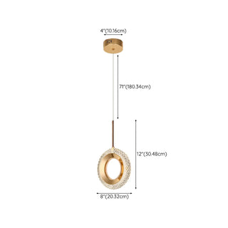 Luxury Gold Ring Acrylic Bedroom Pendant Light Set Zawala #size