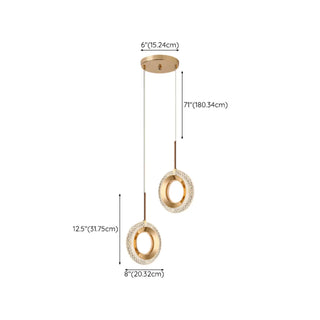 Luxury Gold Ring Acrylic Bedroom Pendant Light Set Zawala Image - 24