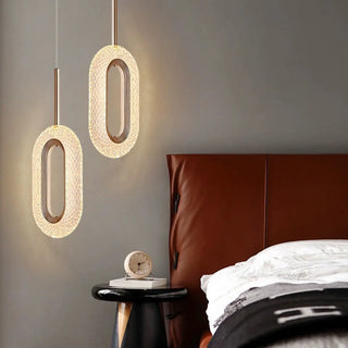 Luxury Gold Ring Acrylic Bedroom Pendant Light Set Zawala Image - 3