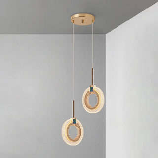 Luxury Gold Ring Acrylic Bedroom Pendant Light Set Zawala Image - 9