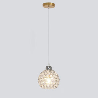 Modern Restaurant Gold Crystal Hollow Dome Pendant Light Zawala Image - 10