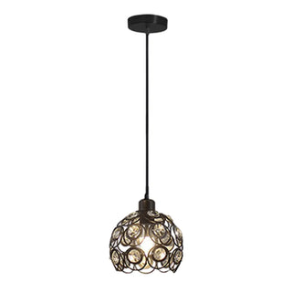 Modern Restaurant Gold Crystal Hollow Dome Pendant Light Zawala Image - 11
