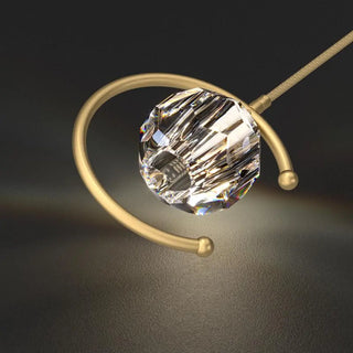 ZOWALA - Modern Bedroom Gold Ring Crystal Globe Pendant Light Image - 6