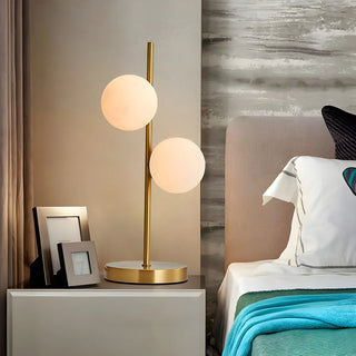 Modern Circular Metal Table Lamp Gold Ambient Light Zawala Image - 3