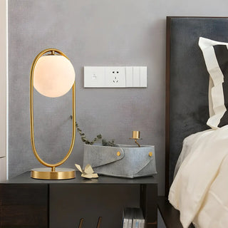 Modern Circular Metal Table Lamp Gold Ambient Light Zawala Image - 4