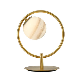Modern Circular Metal Table Lamp Gold Ambient Light Zawala Image - 5