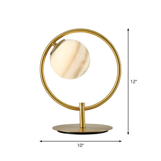 Modern Circular Metal Table Lamp Gold Ambient Light Zawala #size