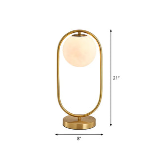 Modern Circular Metal Table Lamp Gold Ambient Light Zawala Image - 9