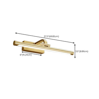 Simple Rotatable Brass Long Bar Vanity Mirror Light Zawala Image - 14