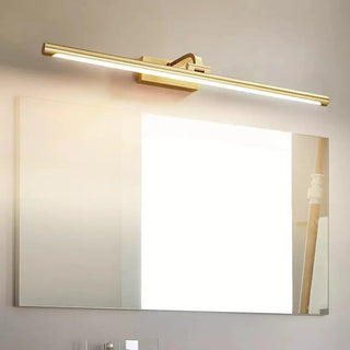 Simple Rotatable Brass Long Bar Vanity Mirror Light Zawala Image - 2