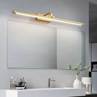 Simple Rotatable Brass Long Bar Vanity Mirror Light Zawala Image - 4