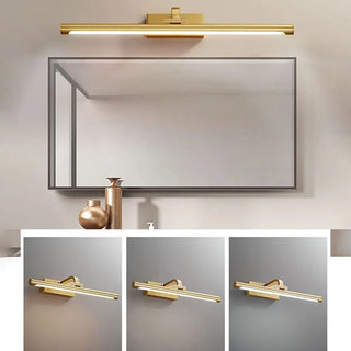 Simple Rotatable Brass Long Bar Vanity Mirror Light Zawala Image - 5