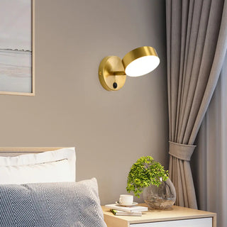 Modern Brass Adjustable Cylindrical LED Wall Sconce Zawala Image - 1