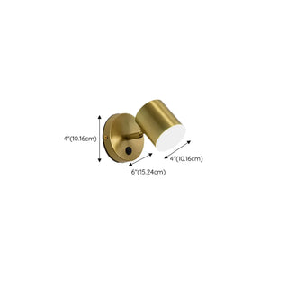 Modern Brass Adjustable Cylindrical LED Wall Sconce Zawala #size