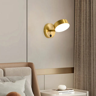 Modern Brass Adjustable Cylindrical LED Wall Sconce Zawala Image - 2