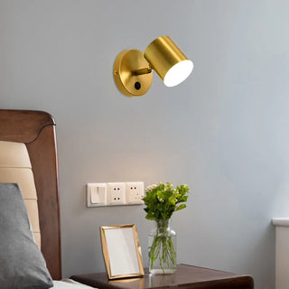 Modern Brass Adjustable Cylindrical LED Wall Sconce Zawala Image - 3