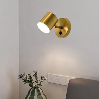 Modern Brass Adjustable Cylindrical LED Wall Sconce Zawala Image - 4