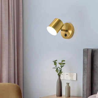 Modern Brass Adjustable Cylindrical LED Wall Sconce Zawala Image - 7