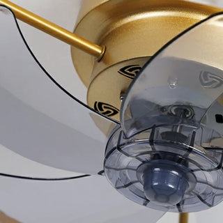 Modern 5 Blades Circular Crystal Ceiling Fan with Light Zawala Image - 6