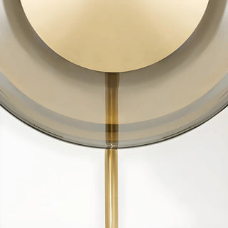 ZOWALA - Modern Dining Room Gold Disc Smoke Grey Glass Pendant Light Image - 10