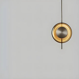 ZOWALA - Modern Dining Room Gold Disc Smoke Grey Glass Pendant Light Image - 7