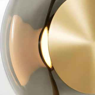 ZOWALA - Modern Dining Room Gold Disc Smoke Grey Glass Pendant Light Image - 9