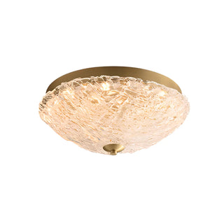 ZOWALA - Modern Gold Round Textured Glass Flush Mount Light Image - 12